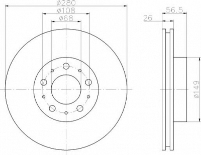 HELLA PAGID 8dd355102541 -  Тормозной диск